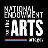 A black square with white text reading National endowment for the arts dot gov.
