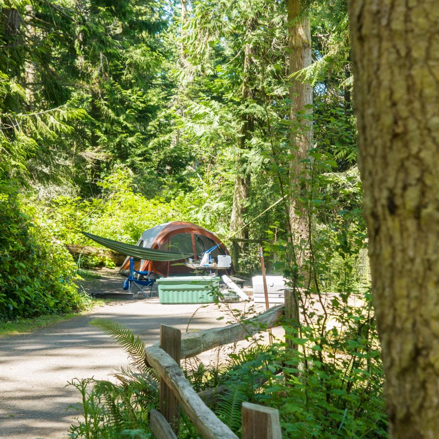 Campers in the Sequim Bay campground.
